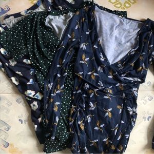 Printed nursing maternity shirt bundle